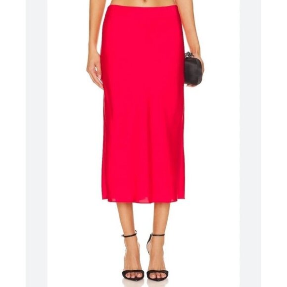 NWT Revolve Krisa Red Midi Skirt Women's Size Small - Picture 1 of 5